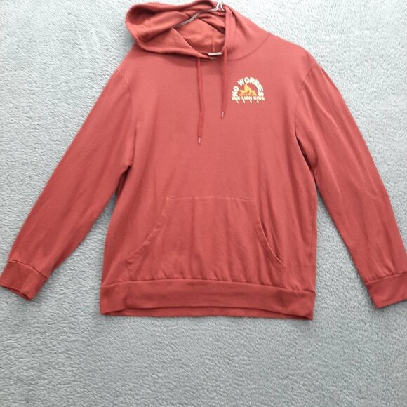 Vintage-Style Disney The Lion King No Worries 1994 Hoodie Rust Red Pullover Sz L - Picture 1 of 8